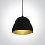 Onelight 63016A/B/BS Black E27 Pendant Light with Brass Interior Ø30cm