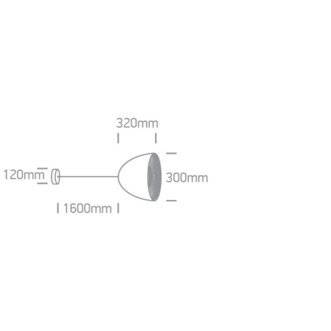 Onelight 63016A/B/BS Black E27 Pendant Light with Brass Interior Ø30cm
