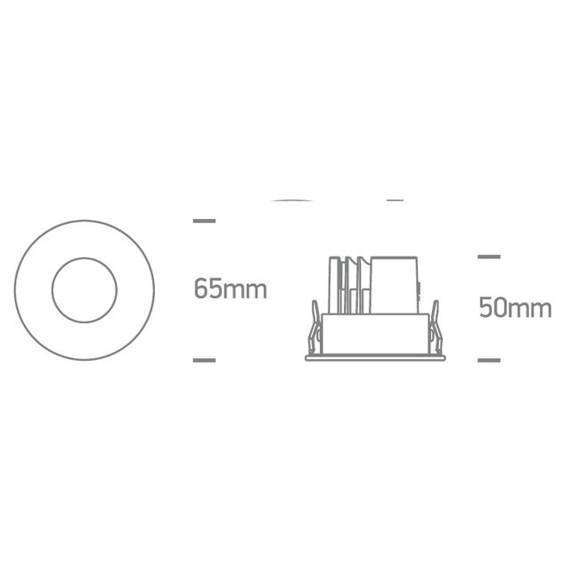 Onelight 10107P/W/W White IP65 LED Downlight 6.5W 3000K