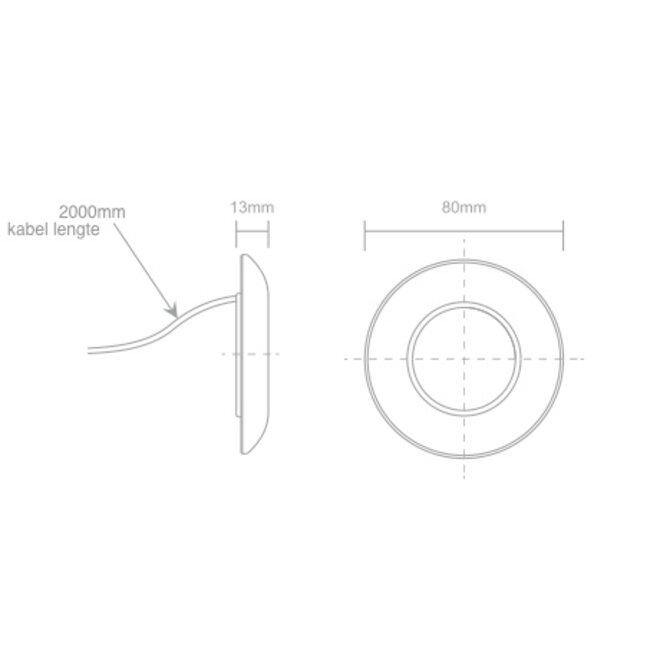 R&M Line Meubel opbouwspot wit SMD LED 12v 2,5w 2700k