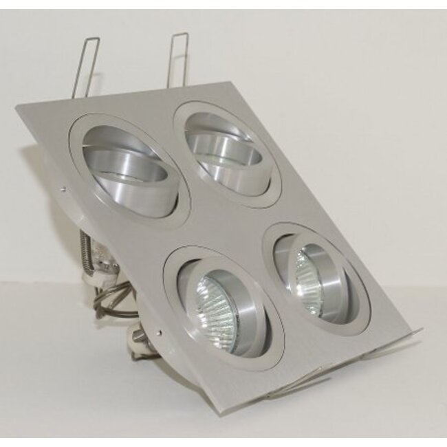 R&M Line Aluminum recessed spotlight 4 light Tilt Blade 4X50 12v/230v