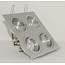 R&M Line Aluminium inbouwspot 4 lichts Tilt Blade 4X50 12v/230v