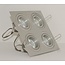 R&M Line Aluminium inbouwspot 4 lichts Tilt Blade 4X50 12v/230v