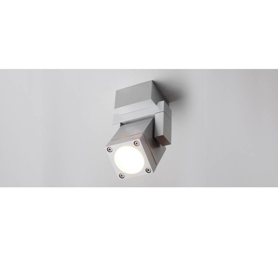 Square LED spotlight IP54 230v GU10 5w warm white dimmable