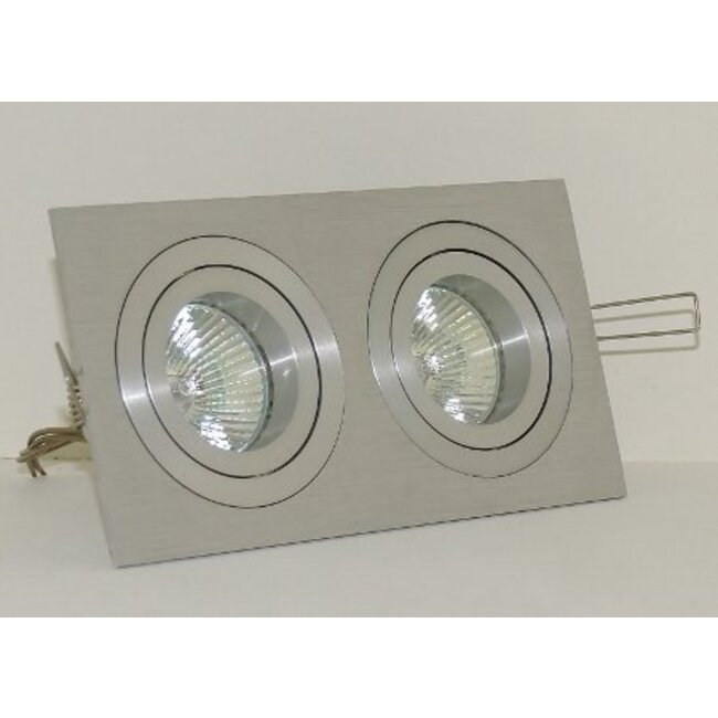 R&M Line Double recessed spot 2 light Tilt Blade 2X50 aluminium