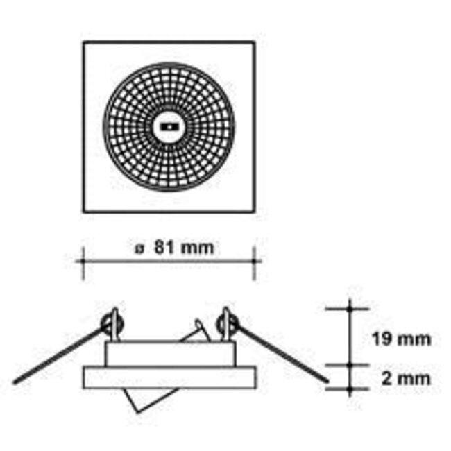 Lumi Parts Square recessed dwonlights  tilted 50mm RVS look