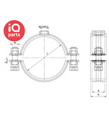 IQ-Parts IQ-Parts Leidingklem SPG-MM | 2-delig | W5 (RVS 316) | 20 mm