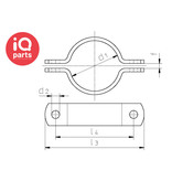 IQ-Parts IQ-Parts Pipe Clamp According to DIN 3567 | Shape A | Blank Steel