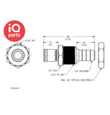 CPC CPC - PLC4200612 / PLCD4200612 | In-line Coupling Insert | Panel Mount | Hose barb 9,5 mm (3/8")