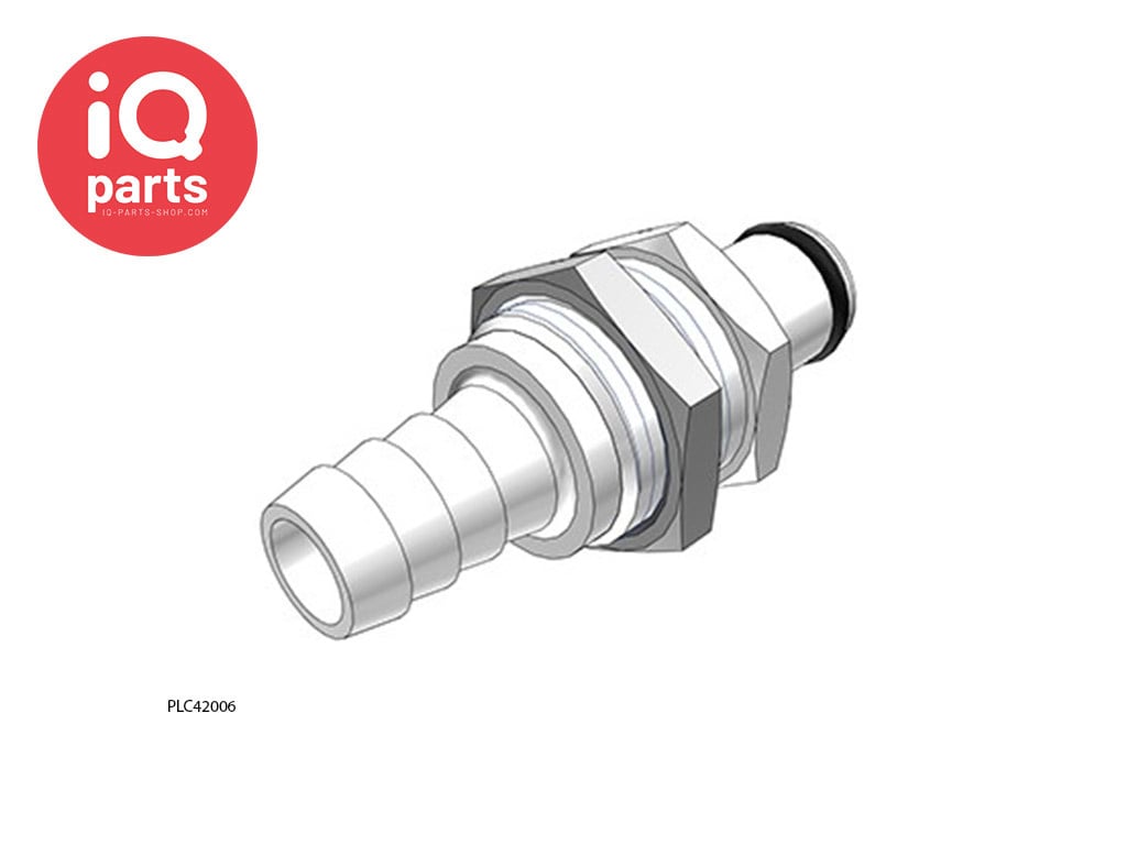 PLC42006 / PLCD42006 | Coupling Insert | Panel Mount | Hose barb 9,5 mm (3/8")