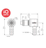 CPC CPC - PLC23004 / PLCD23004 | Stecker 90º | Acetal | Schlauchanschluss 6,4 mm