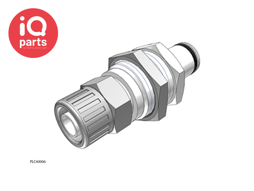 PLC40006 / PLCD40006| Coupling Insert | Panel Mount | PTF Nut 9,5 mm (3/8") OD / 6,4 mm (0.25") ID