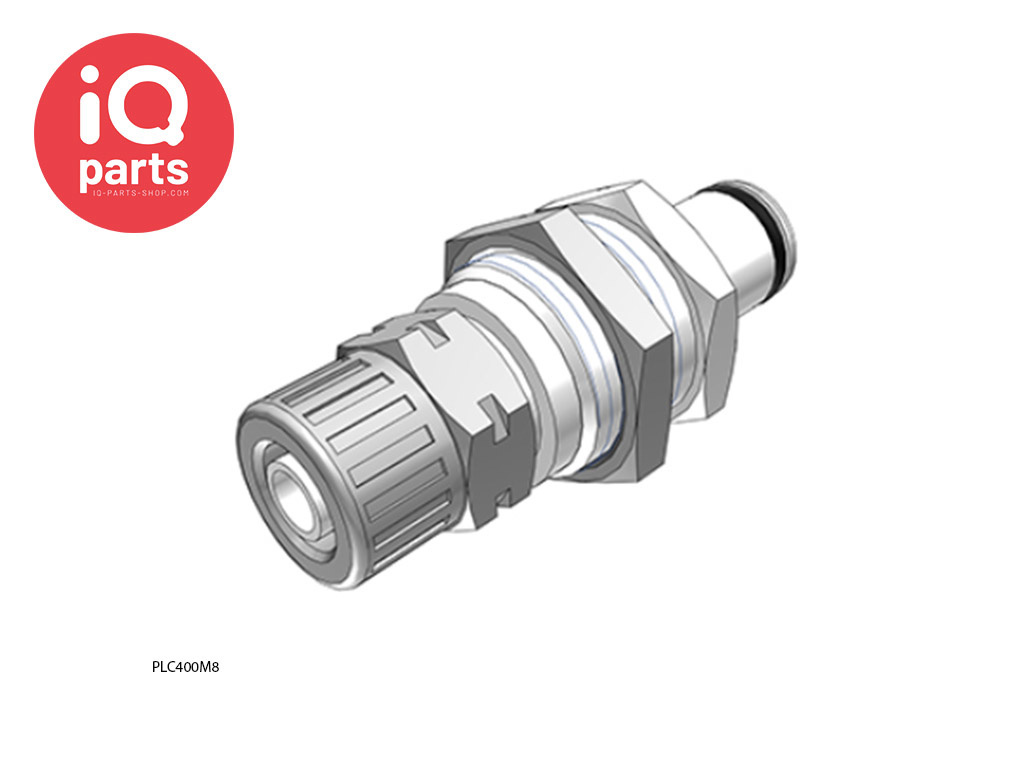 CPC PLC400M8 / PLCD400M8 | Stecker | Plattenmontage | PTF Klemmring 8,0 mm OD / 6,0 mm ID