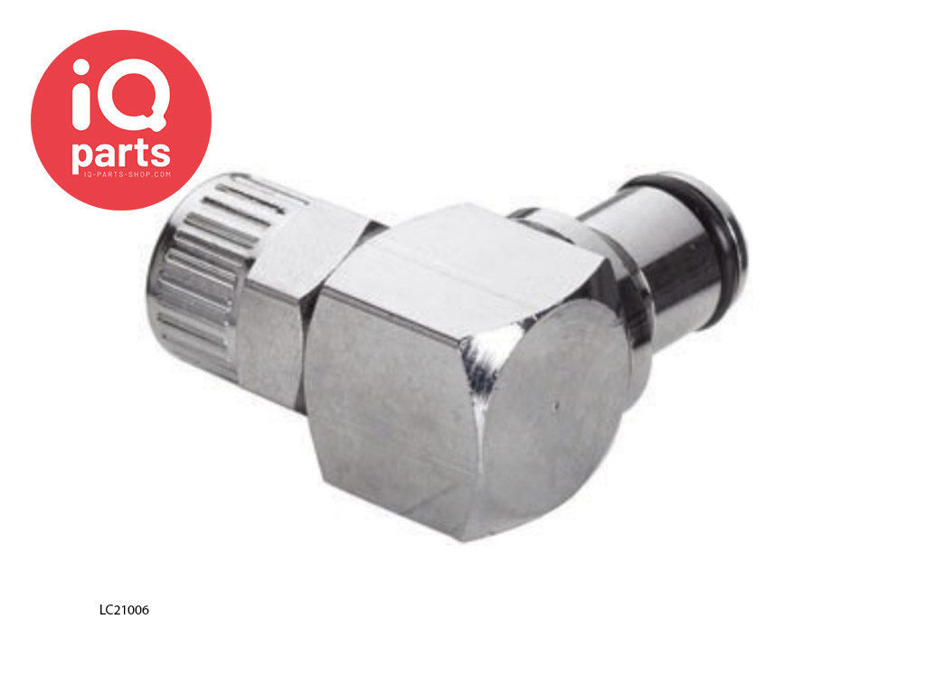 LC21006 / LCD21006 | Elbow Coupling Insert | Chrome-plated brass | PTF Nut 9,5 mm (3/8") OD / 6,4 mm (0.25") ID