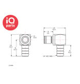 CPC CPC - LC23006 / LCD23006 | Stecker 90º | Messing verchromt |  Schlauchanschluss 9,5 mm