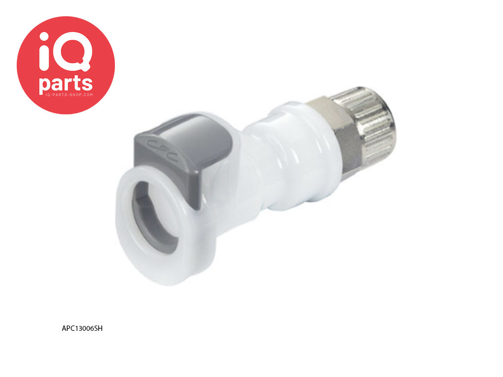 APC13006SH / APCD13006SH | Coupling Body | Acetal | PTF Nut 9,5 mm (3/8") OD / 6,4 mm (0.25") ID