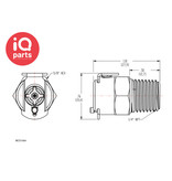 CPC CPC - MC1004 / MCD1004 | Kupplung | Messing verchromt | 1/4" NPT Außengewinde