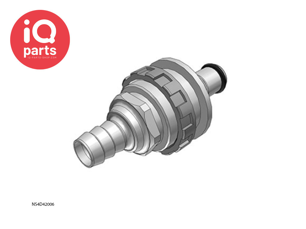 NS4D42006 / NS4D4200606 | NS4 Coupling insert | Panel mount | Hose barb 9,5 mm (3/8")