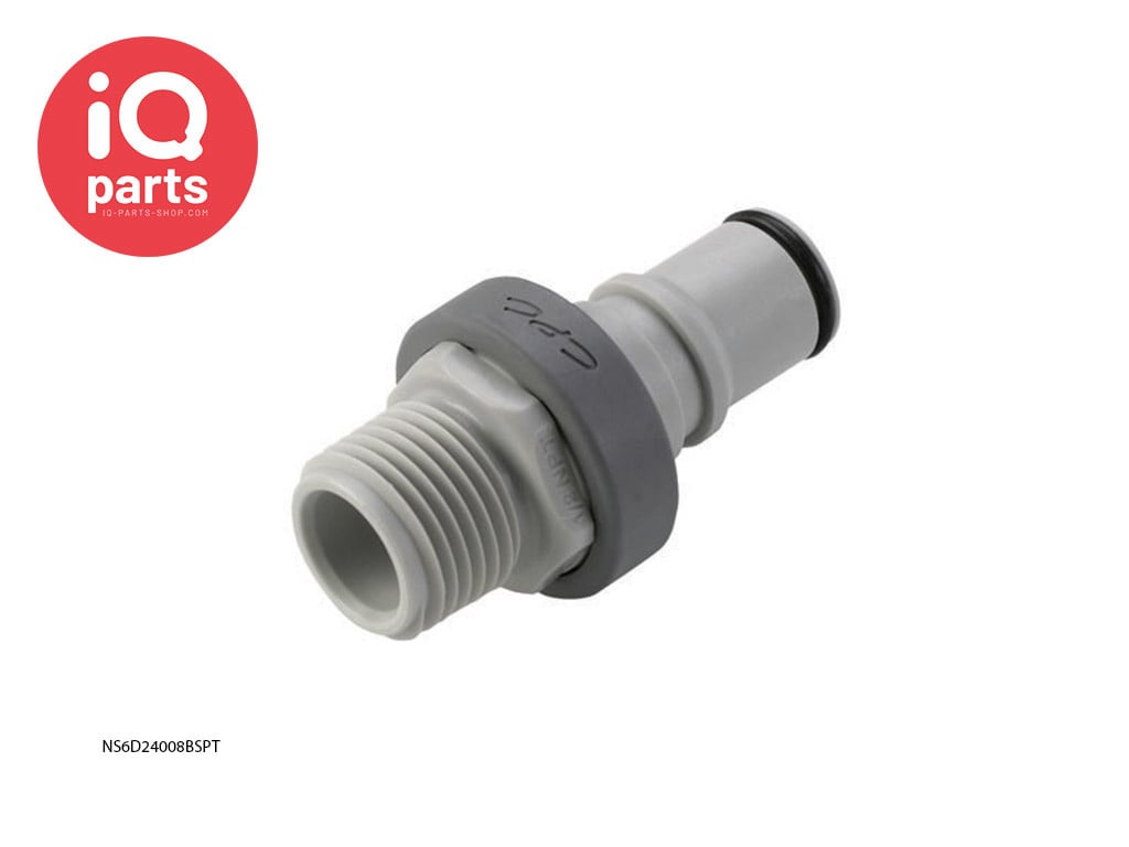 NS6D24008BSPT | NS6 Stecker | Polypropylen | 1/2" BSPT Außengewinde