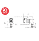 CPC CPC - LQ2D3304LBLU / LQ2D3304LRED | Kupplung 90º | Messing verchromt | Schlauchanschluss 6,4 mm