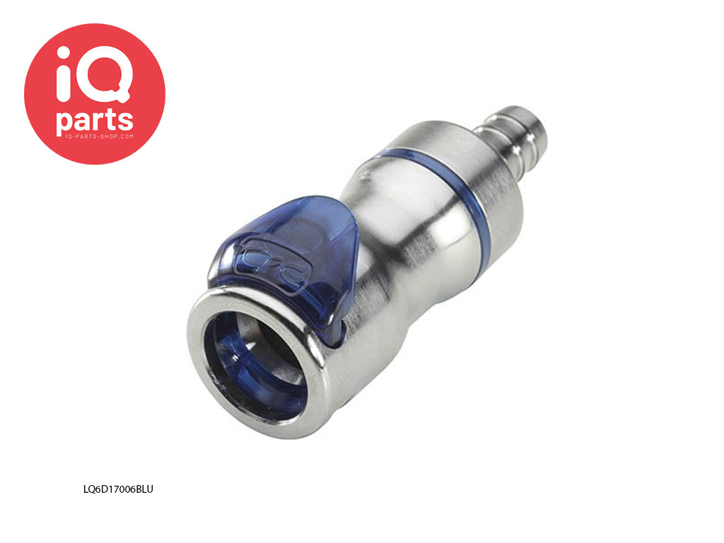 LQ6D17006BLU / LQ6D17006RED | Coupling Body | Chrome-plated brass | Hose barb 9,5 mm (3/8")