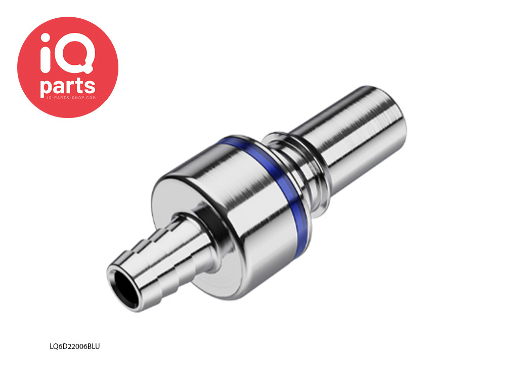 LQ6D22006BLU / LQ6D22006RED | Coupling Insert | Chrome-plated brass | Hose barb 9,5 mm (3/8")