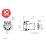 CPC CPC - HFC17812 / HFCD17812 | Coupling Body | Polypropylene | Hose barb 12,7 mm (1/2")