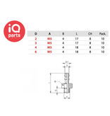IQ-Parts Brass Hose Connector M5