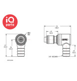 CPC CPC - APC23006 / APCD23006 | Stecker 90º | Acetal | Schlauchanschluss 9,5 mm