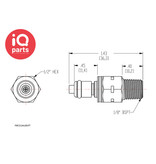 CPC CPC - PMC2402BSPT / PMCD2402BSPT | Coupling Insert | Acetal | 1/8" BSPT Pipe thread