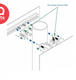 IQ-Parts IQ-Parts UNI-Clamp Halterung | Aluminium | Schwarz (RAL 9005)