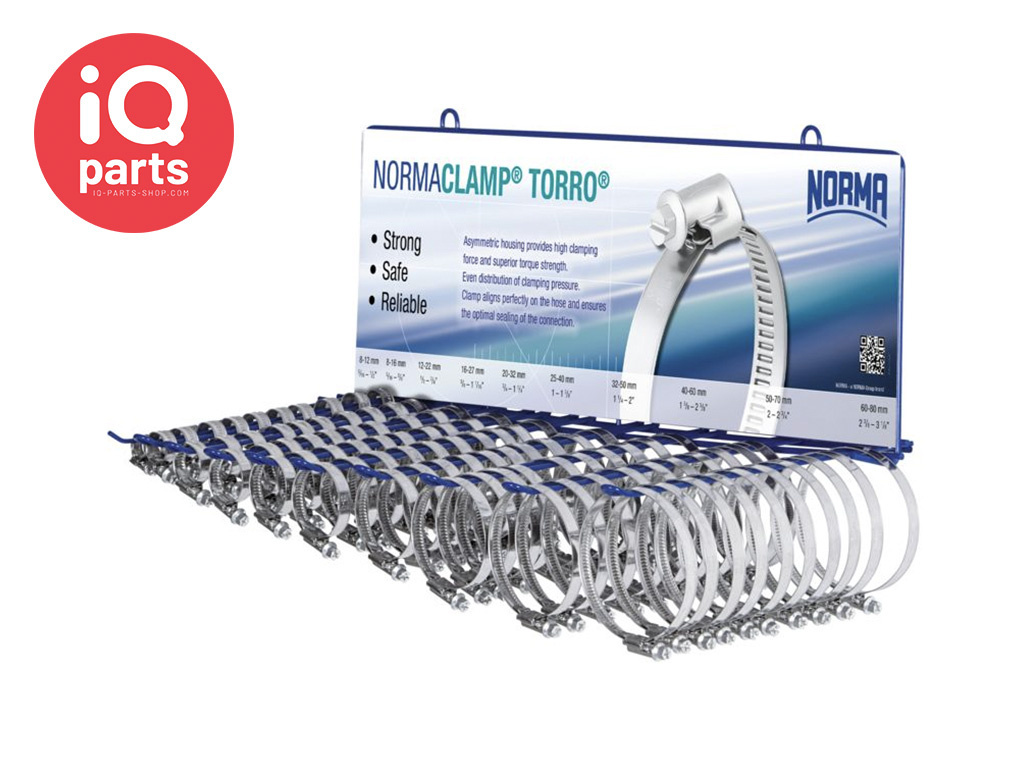 NORMA NORMACLAMP® TORRO Display | 100 stuks | Type 100 K | W2