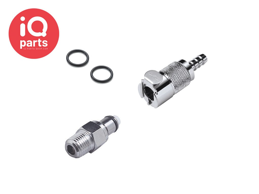 Rechte Koppelingset Aprilia | Verchroomd messing |  1/4" NPT | slangpilaar 6 - 7 mm