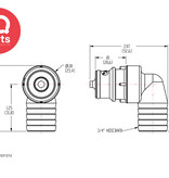 CPC CPC - HFC231212 / HFCD231212 | Stecker 90º | Polypropylen | 19,0 mm Schlauchanschluss