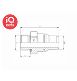 IQ-Parts VDA Einschraub-Stecknippel NW16 - M26 x 1.5 (44J013665A01)