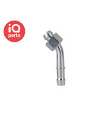 IQ-Parts IQ-Parts - Slangnippel 45º met Wartelmoer | Type RBU | BSP draad | Verzinkt staal