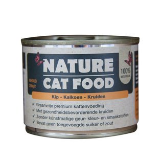 Nature Nature cat food kip, kalkoen en kruiden 200gr