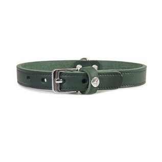 Das Lederband Leren halsband Weinheim 35mm Jachtgroen 57cm verstelbaar 47-53cm