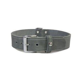 Das Lederband Leren halsband Weinheim 30mm Zilver 52cm verstelbaar 42-48cm