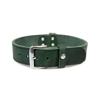 Das Lederband Leather collar Weinheim 25mm Hunting Green 47cm adjustable 37-42cm