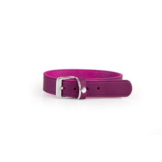 Das Lederband Leren Halsband Violet - Weinheim - B:12mm L:27cm - verstelbaar 17-23cm