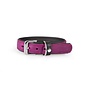 Das Lederband Lederhalsband Violett / Schwarz - Vancouver - B: 25 mm L: 40 cm - Einstellbar 28-34 cm