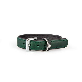Das Lederband Leather Collar Vancouver Hunting Green / Black 35mm / 55cm