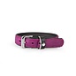 Das Lederband Leren Halsband Violet/Zwart - Vancouver - B:25mm L:45cm - Verstelbaar 33-39cm