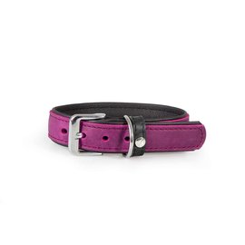 Das Lederband Lederhalsband Violett / Schwarz - Vancouver - B: 25 mm L: 35 cm - Einstellbar 23-29 cm