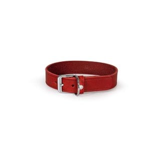 Das Lederband Leren Halsband Rood - Weinheim - B:25mm L:47cm - verstelbaar 37-42cm