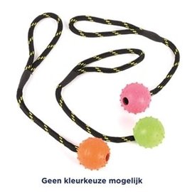 Happy Pet Tough Toys Rubber Bal Aan Werptouw LARGE 22X6X6 CM