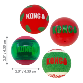 KONG KONG – Feiertage – Bälle 4 Stück, mittelgroß – 6,5 cm