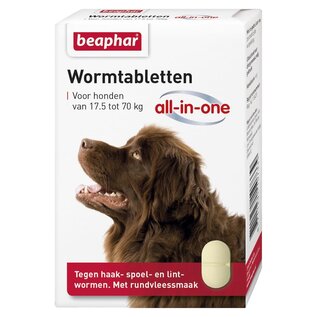 Beaphar Wormtablet all-in-one Hond 17.5 - 70kg - 2 tabletten