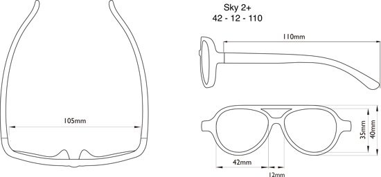 real shades zonnebril afmetingen Sky 2+